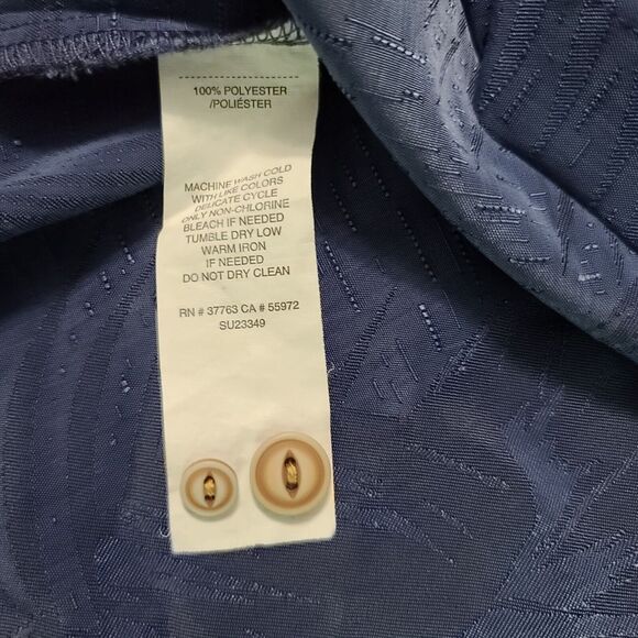 Cubavera Mens Button-Up Shirt Blue Size Small Polyester Short Sleeve Collar - Picture 6 of 12